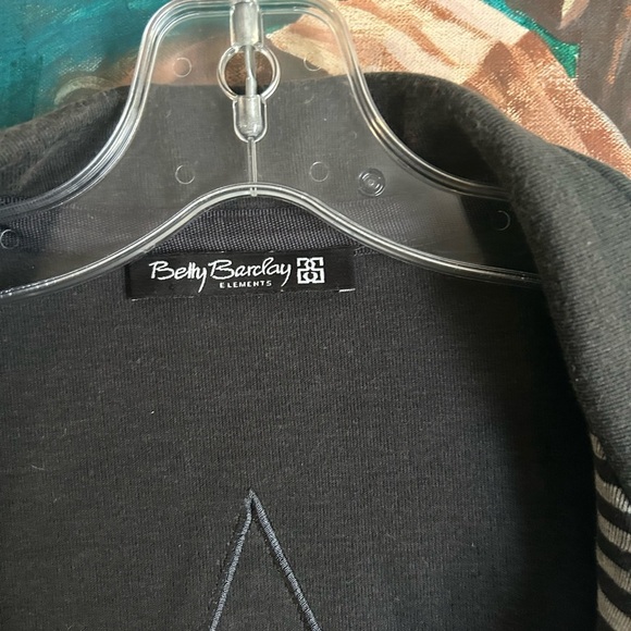 Gray Striped Boho Blazer with Star Detail Size 10 - Picture 8 of 16